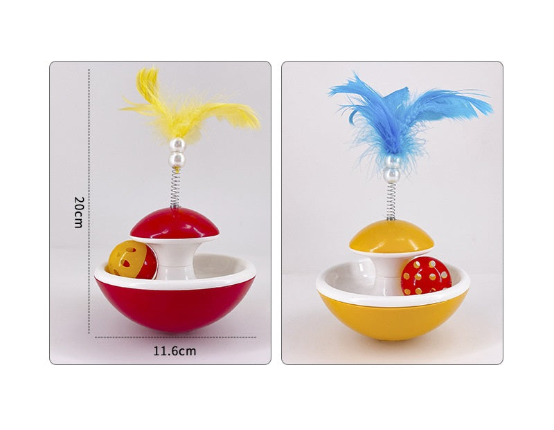 Ball and Feather Tumbler Toy for Cats