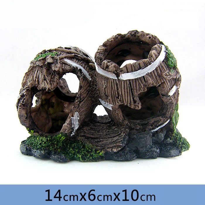 Barrel-Shaped Decoration for Fish Tank
