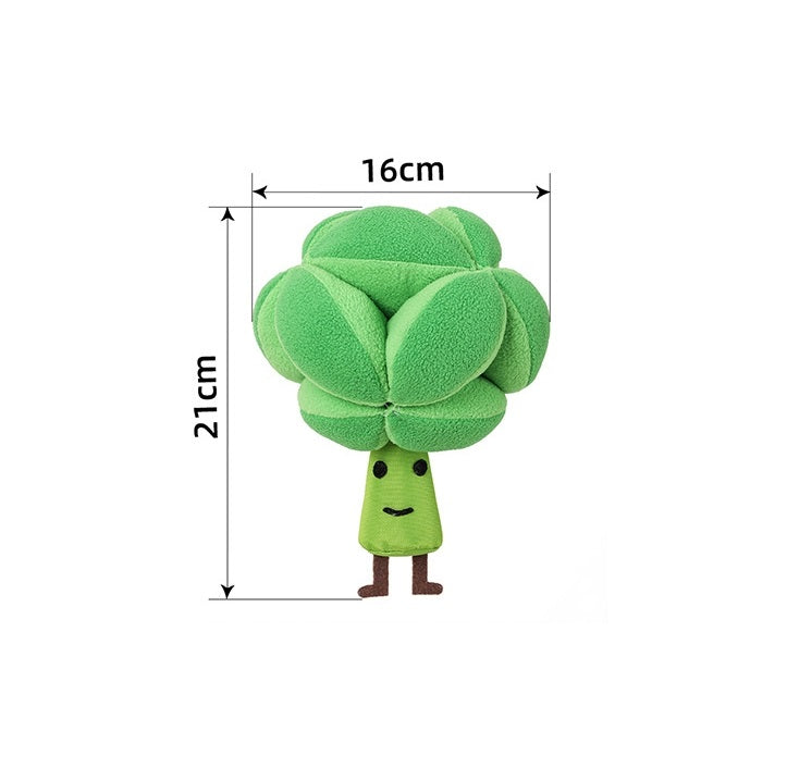 Plush Broccoli Food Puzzle Squeak Toy for Dogs