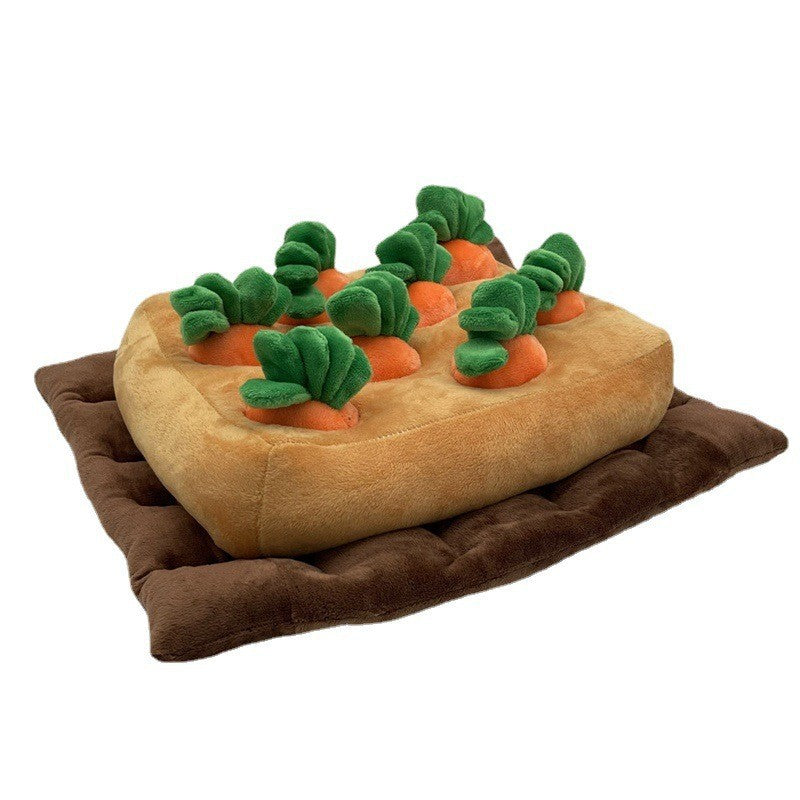 Plush Carrot Garden Toy for Dogs