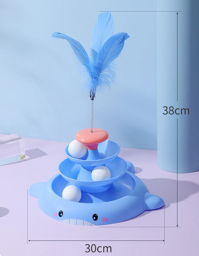 3-Layer Teaser Toy with Feather for Cats