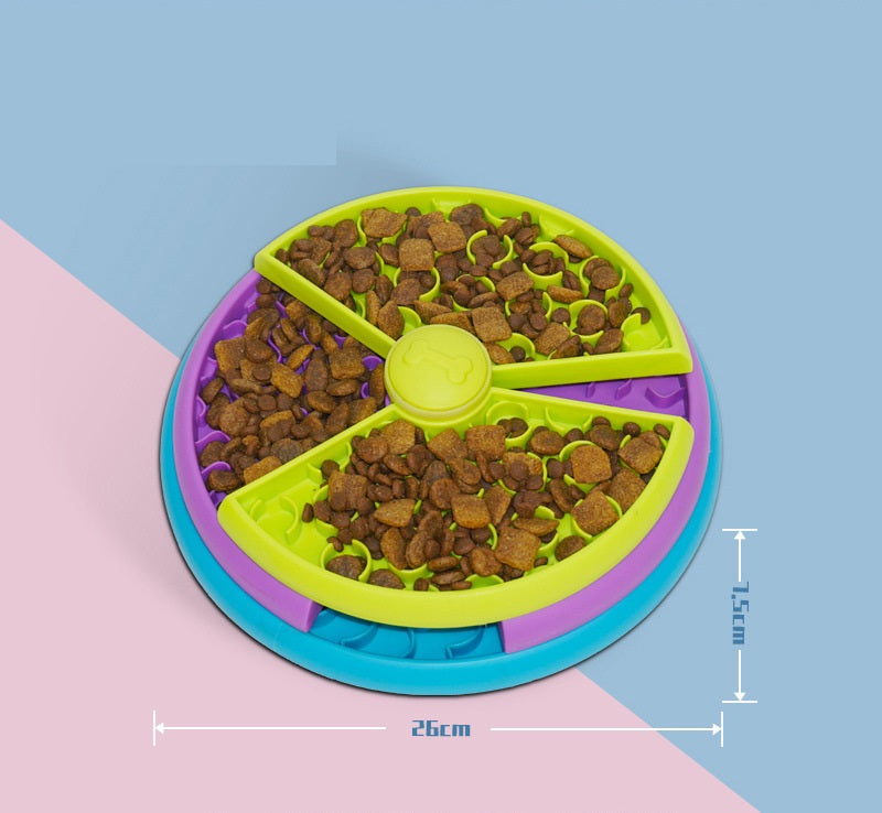 Triple Puzzle Rotating Slow Feeder Bowl for Dog
