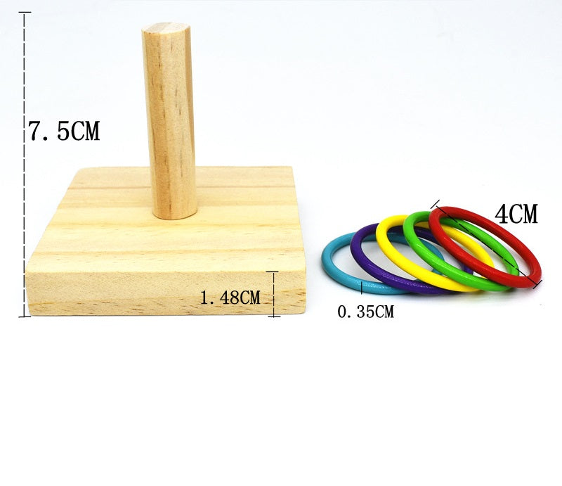 Wooden and Acrylic Ring Toy for Parrots