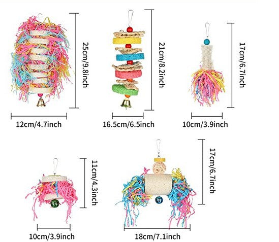 Lot de 5 Jouets pour Perroquet