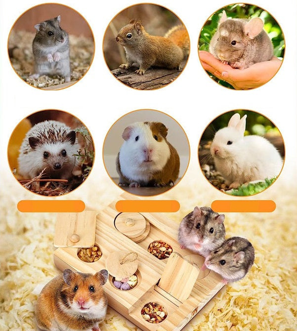 Wooden Feeder Puzzle for Rabbits and Rodents