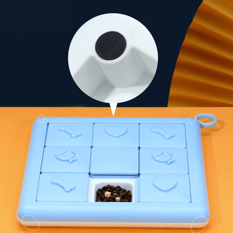Plastic Sliding Compartment Food Puzzle for Dogs