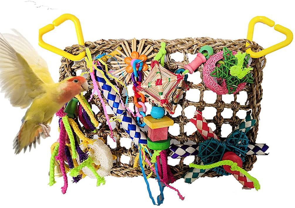 Rope Climbing Net and Foraging Wall for Birds