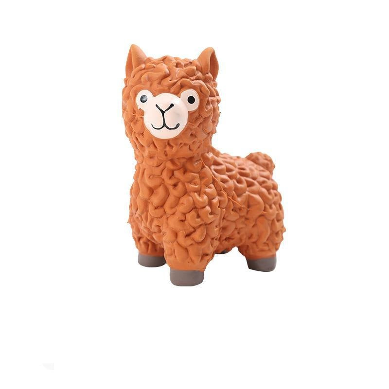 Rubber Alpaca Squeak Toy for Dogs