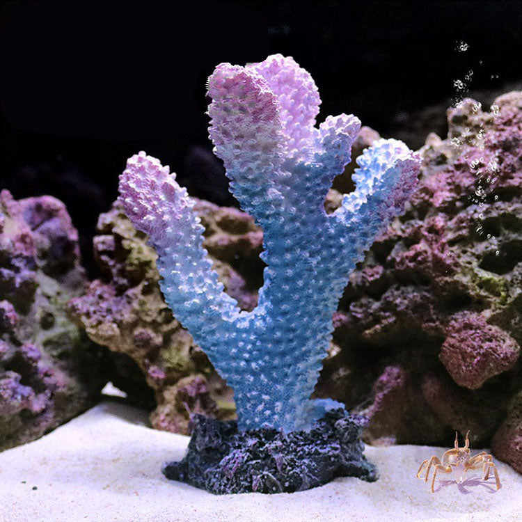 Blue and Green Resin Coral Plant for Fish Tank