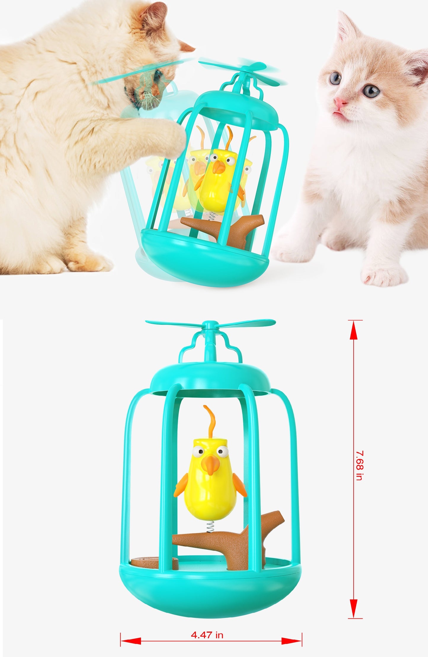 Birdcage Tumbler Windmill Toy for Cats