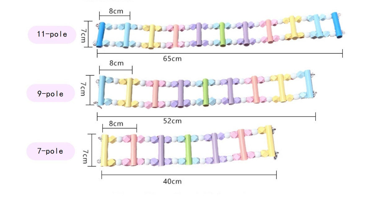 Regenbogenleiter aus Holz für Vögel