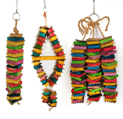 String and Wooden Block Toy for Birds
