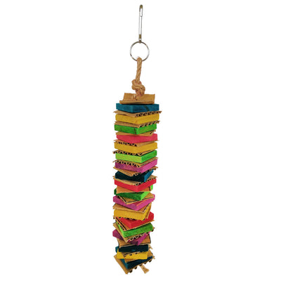 String and Wooden Block Toy for Birds