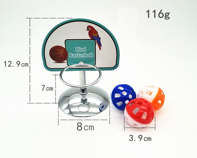 Lot Jouets en Métal Basket et Anneaux pour Oiseau