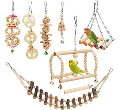 8-Piece Hanging Toy Set for Birds