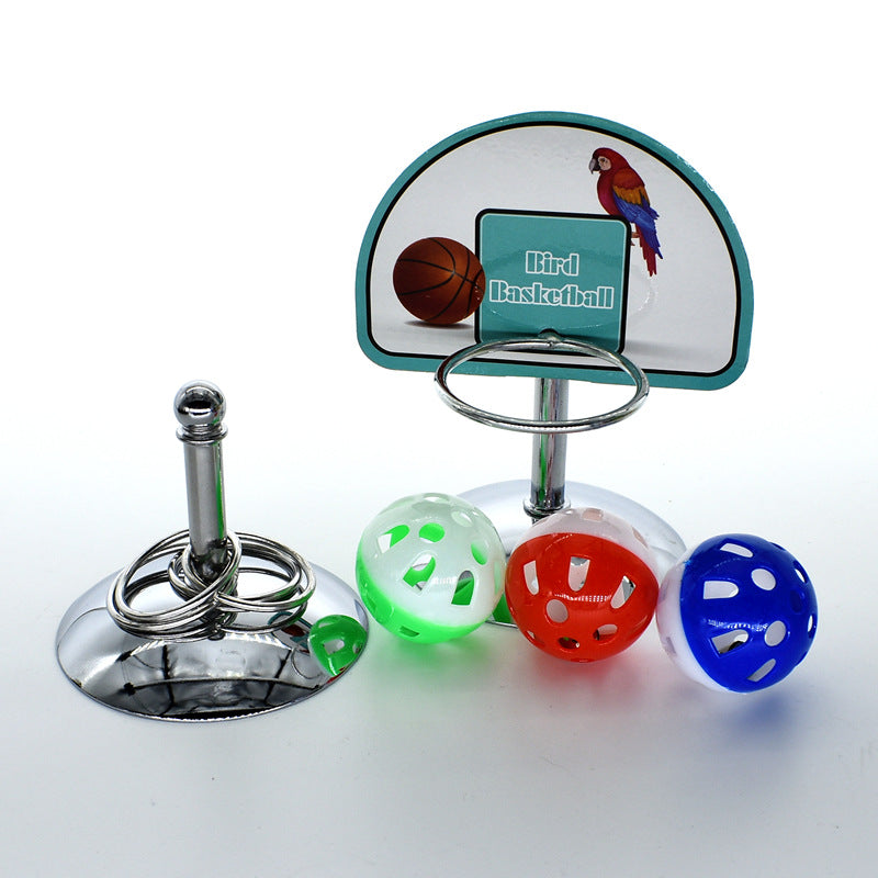 Lot Jouets en Métal Basket et Anneaux pour Oiseau