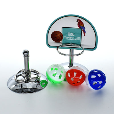 Metal Basketball and Stacking Ring Set for Birds