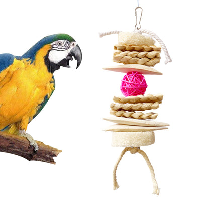 Cuttlefish Bone Rattan Toy for Parrots