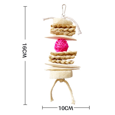 Cuttlefish Bone Rattan Toy for Parrots