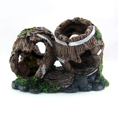 Barrel-Shaped Decoration for Fish Tank