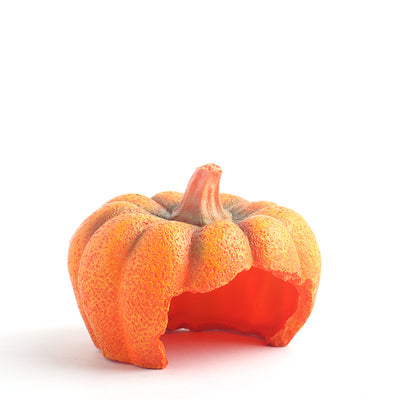 Resin Pumpkin Shelter for Fish or Reptiles