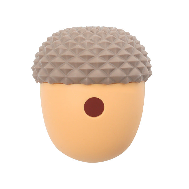 Rubber Acorn Food Puzzle Interactive Dog Toy