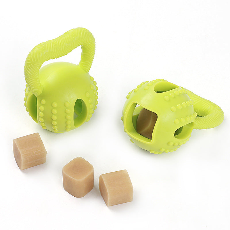 Rubber Kettlebell Food Dispensing Dog Toy