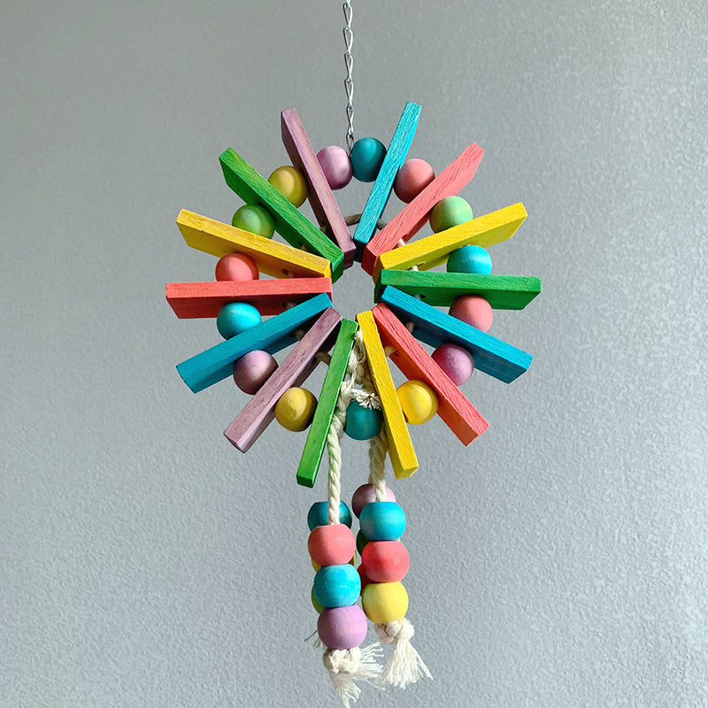Buntes Riesenrad-Beißspielzeug für Vögel