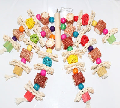 Corncob and Vine Shred toy for Birds