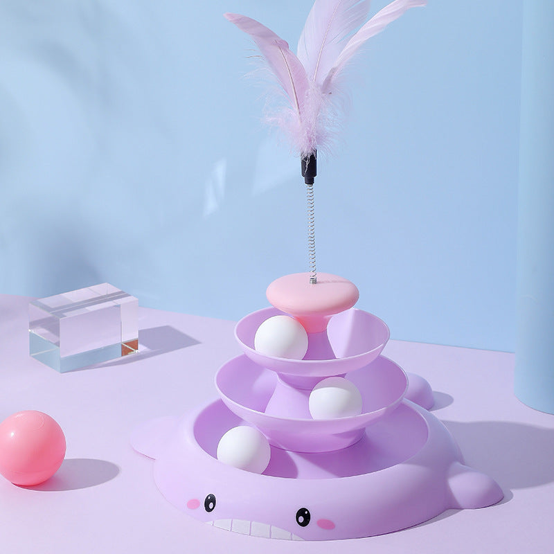 Jouet avec Plumes et Balles pour Chat