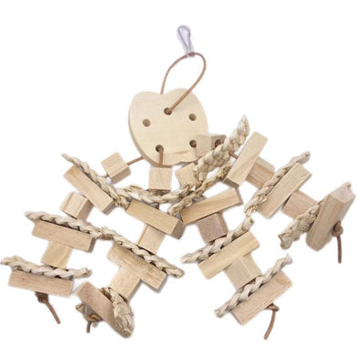 Beißspielzeug aus Holz für Papageien