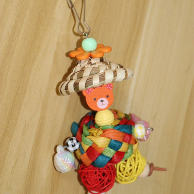 Bear Hanging Chew Toy for Birds