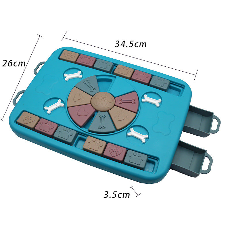 Leckerli-Puzzle mit verschiebbaren Platten für Hunde