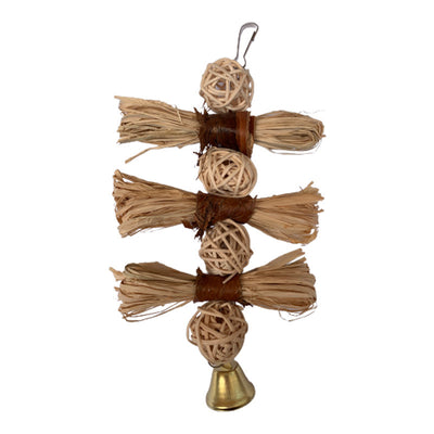 Rattan-Hängespielzeug mit Glocke für Vögel