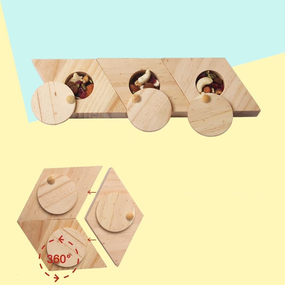 Wooden Food Puzzle for Rabbits, Hamsters, and Chinchillas