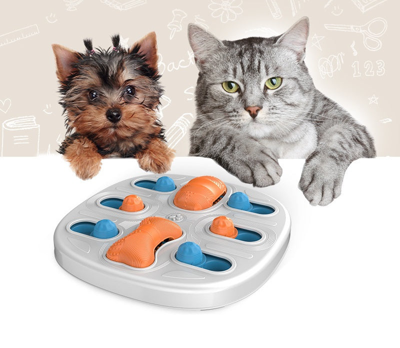 Schiebe-Puzzle mit langsamem Futterspender für Katzen und Hunde