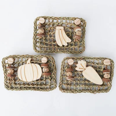 Woven Fruit Basket Hanging Board for Birds