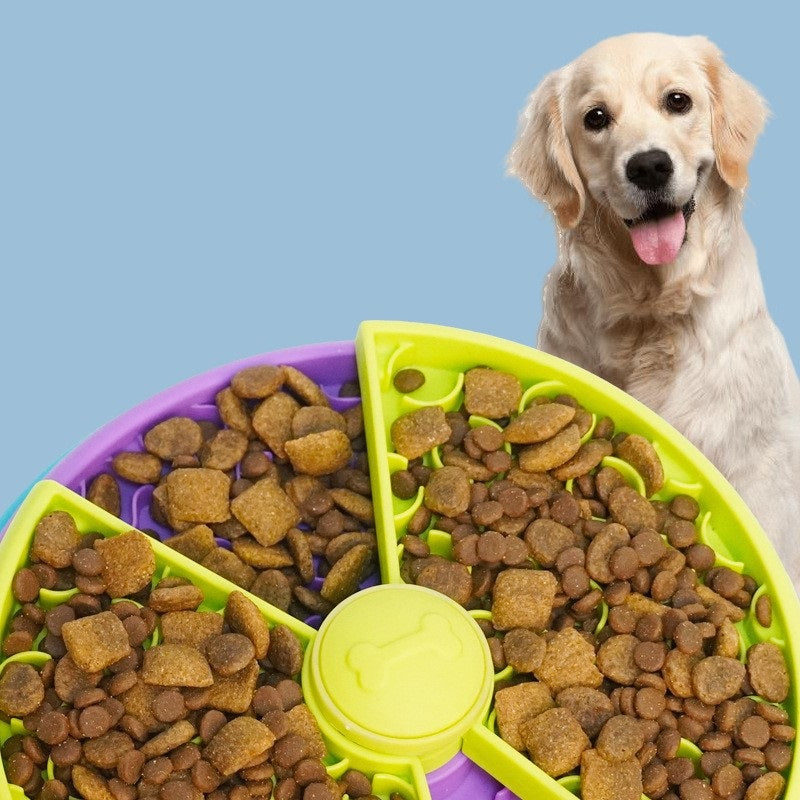 Dreifach-Puzzle Rotierender Futternapf für langsames Fressen für Hunde