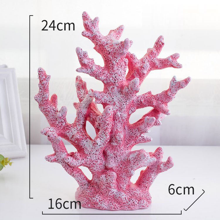 Pink and Blue Resin Coral for Fish Tank and Home