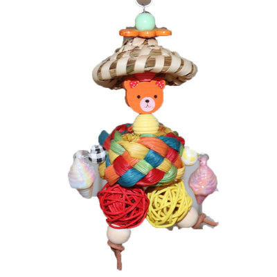 Bear Hanging Chew Toy for Birds