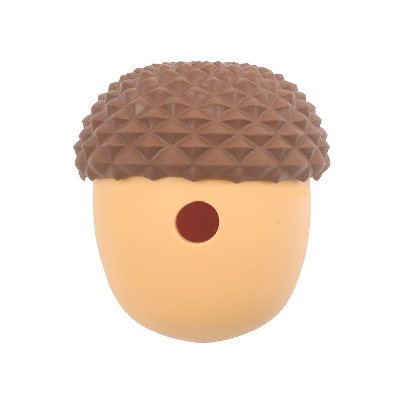 Rubber Acorn Food Puzzle Interactive Dog Toy