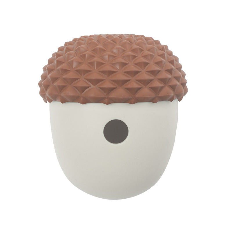 Rubber Acorn Food Puzzle Interactive Dog Toy
