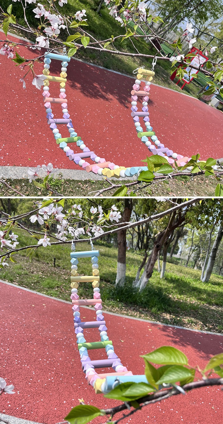 Regenbogenleiter aus Holz für Vögel