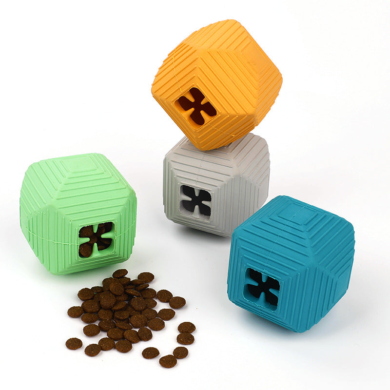 Gummi-Rhombus-Futterausgabe-Ball für Hunde