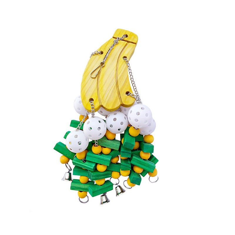Hölzernes Bananen-Hängespielzeug für Vögel