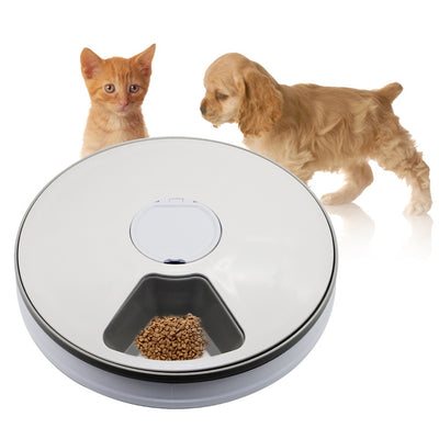 6-Compartment Automatic Feeder for Dogs and Cats