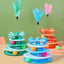 Four Layer Carousel Toy with Feather Teaser for Cats