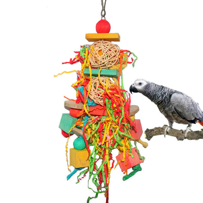 Rattan and Paper Shred Toy for Birds