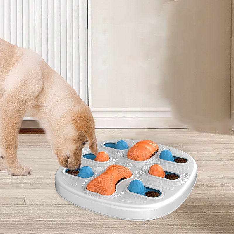Schiebe-Puzzle mit langsamem Futterspender für Katzen und Hunde