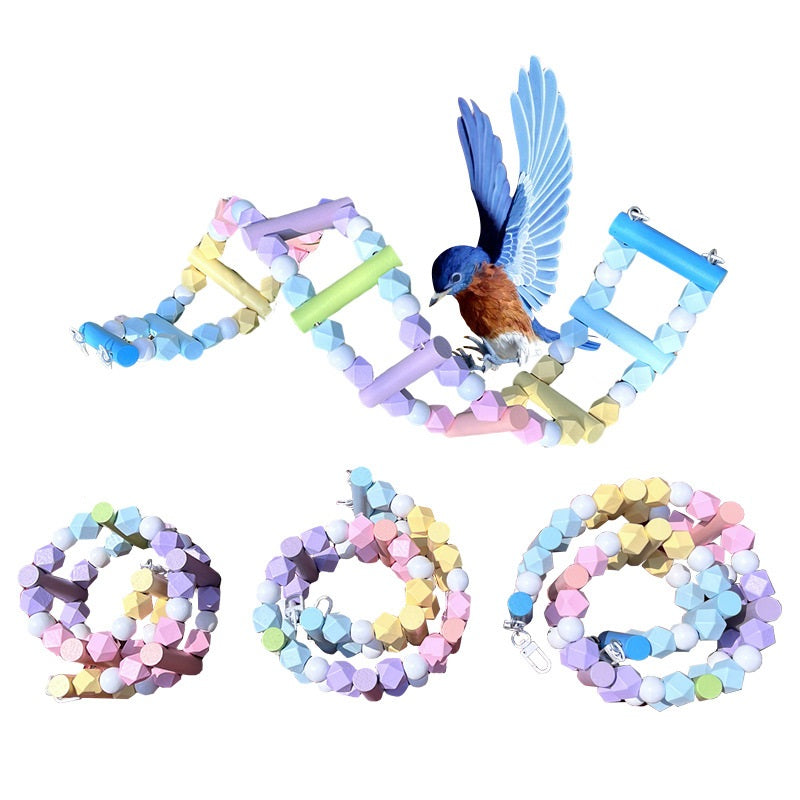Regenbogenleiter aus Holz für Vögel